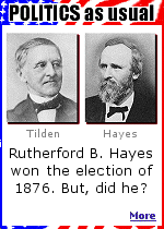 The election of 1876 was so close, Hayes finally won with a single electoral vote. Both sides accused the other of fraud, but Tilden won the popular vote, and probably the election.